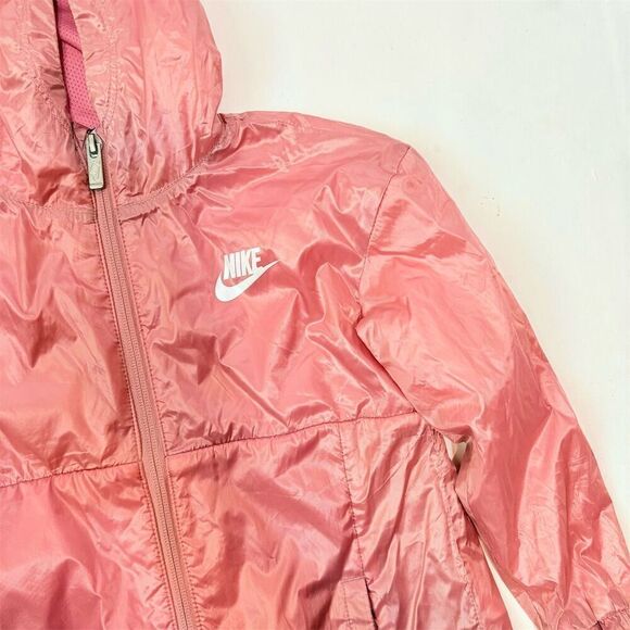 Nike Kids Pink Hooded Jacket Size 4-5 Full Zip with‎ Hood - Picture 2 of 7